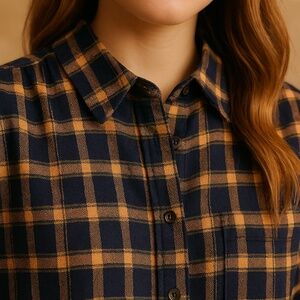 Scotch & Soda Checkered Shirt - Navy and Beige